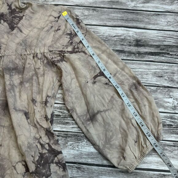 Versona Women's Tie Dye 3/4 Sleeve Blouse XL Extra Large Beige Tan Light Brown - Picture 12 of 14